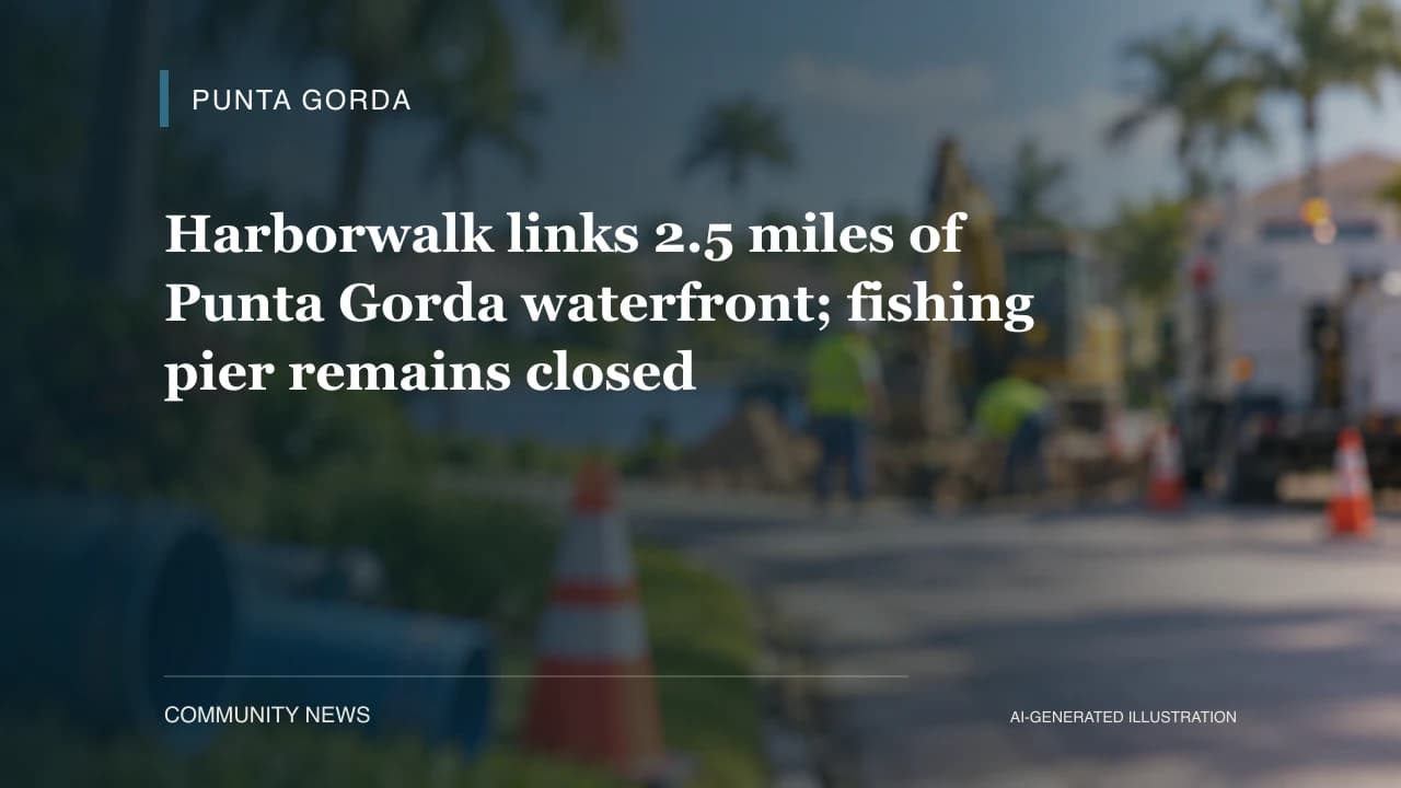 Harborwalk links 2.5 miles of Punta Gorda waterfront; fishing pier remains closed
